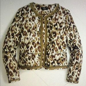 J Crew Quilted Lady Jacket in Autumn Cheetah Sz. Large NWOT